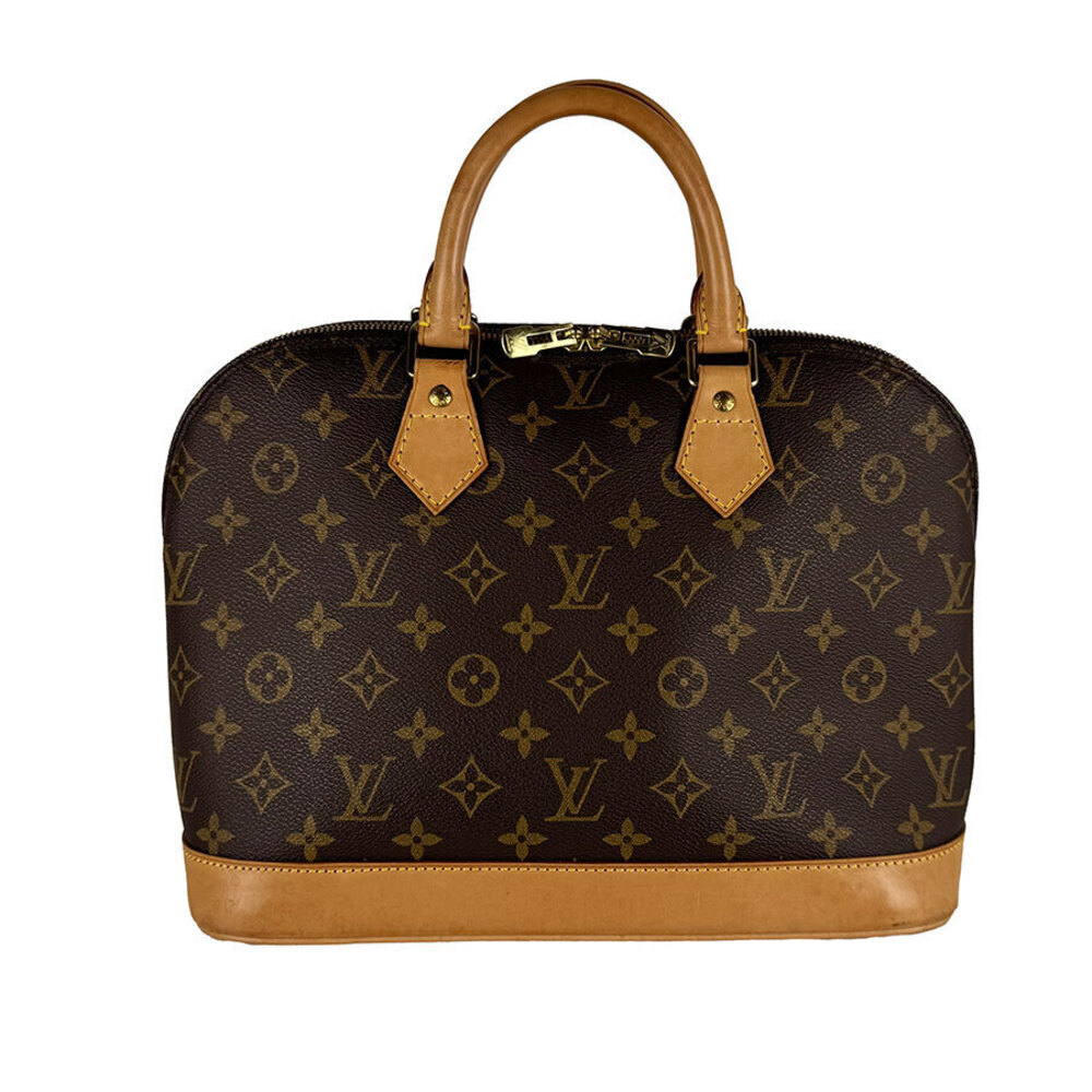 Louis Vuitton Alma Monogram Canvas Top Handle Bag Brown
